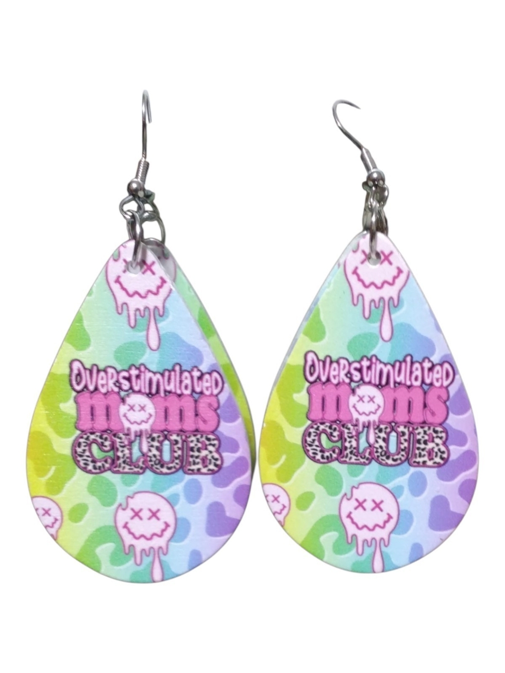 Rainbow Teardrop Earrings - Over Stimulated Moms Club Pink & Pastel